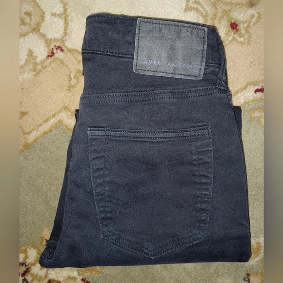 A NWOT - Vintage American Eagle Flex Black Denim Slim Jeans Mens - Picture 3 of 7